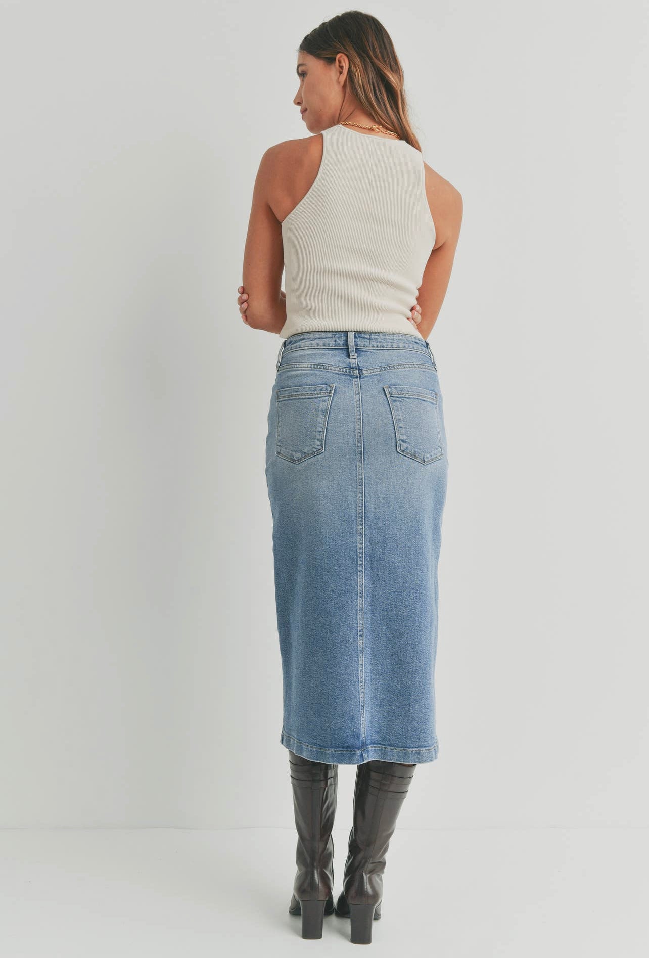 Midi Jean Skirt